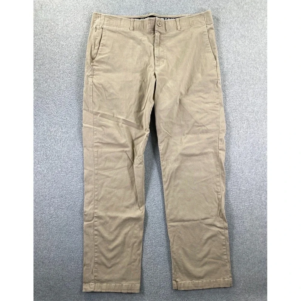 Dixxon D Flex Pants Men 40x32 Khaki Stretch Chino Elastic Waist Straight